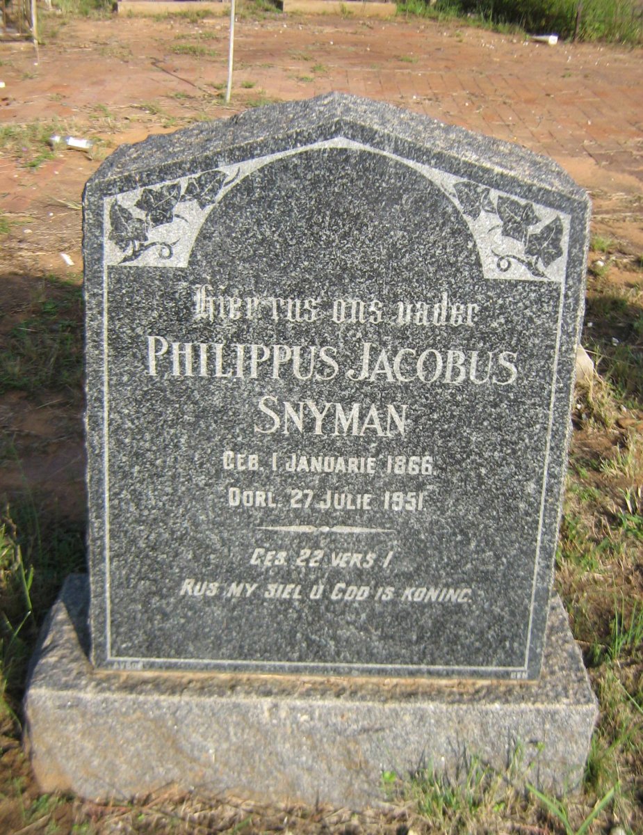 SNYMAN Philippus Jacobus 1866-1951