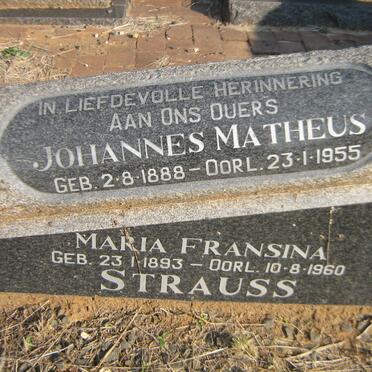 STRAUSS Johannes Matheus 1888-1955 &amp; Maria Fransina 1893-1960