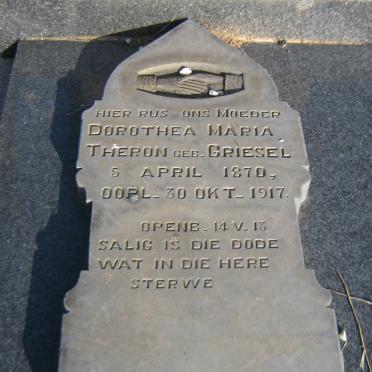 THERON Dorothea Maria nee GRIESEL 1870-1917