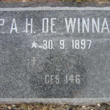 WINNAAR P.A.H., de 1897-