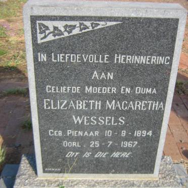 WESSELS Elizabeth Magaretha nee PIENAAR 1894-1967