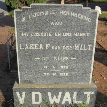 WALT Lasea F., van der nee DE KLERK 1886-1926