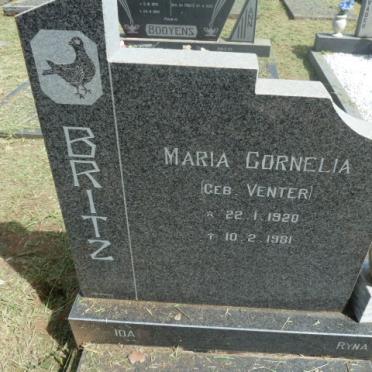 BRITZ Maria Cornelia nee VENTER 1920-1981