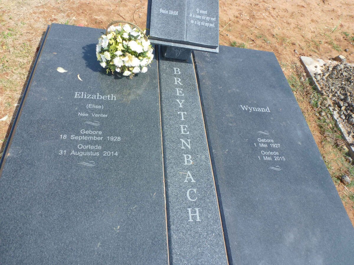 BREYTENBACH Wynand 1927-2015 &amp; Elizabeth VENTER 1928-2014