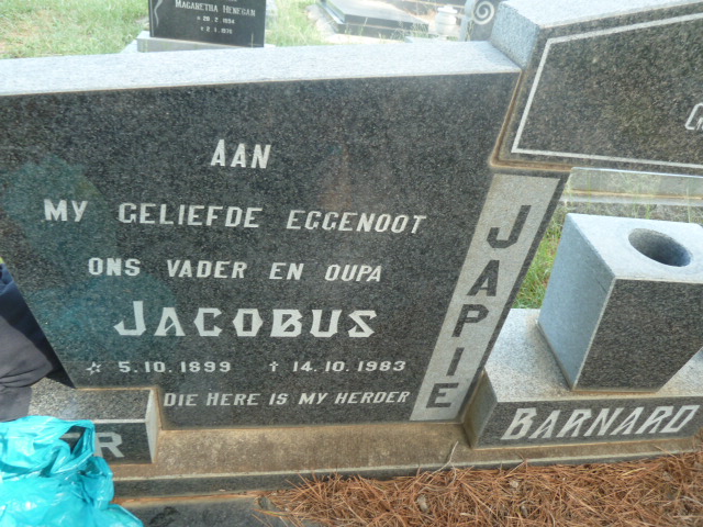 BARNARD Jacobus 1899-1983