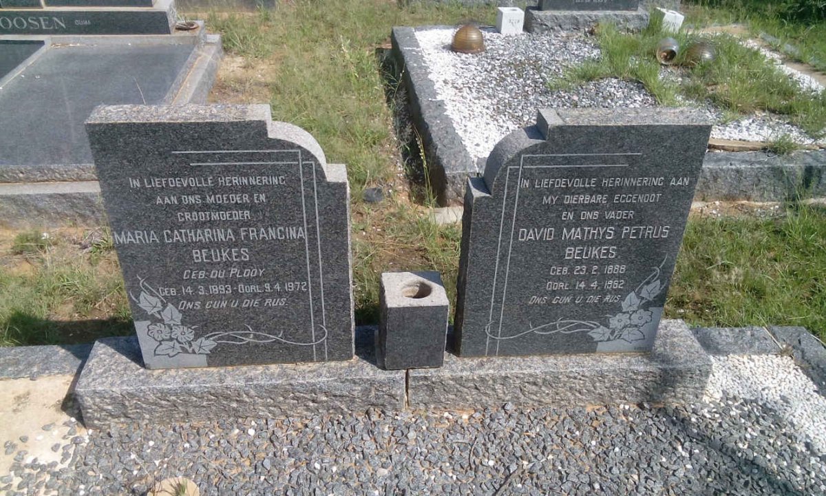 BEUKES David Mathys Petrus 1888-1962 &amp; Maria Catharina Francina DU PLOOY 1893-1972