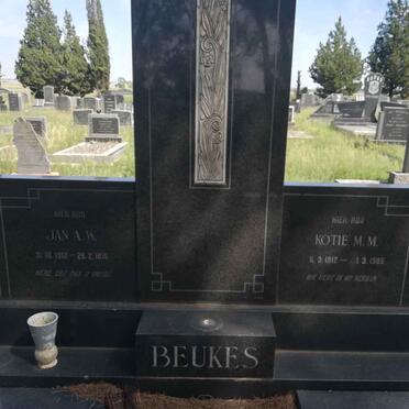 BEUKES Jan A.W. 1910-1975 &amp; Kotie M.M. 1912-1985