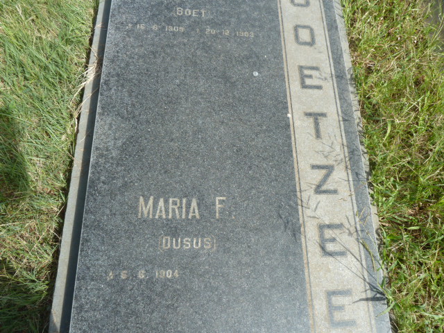 COETZEE ? 1909-19?? &amp; Maria F. 1904-