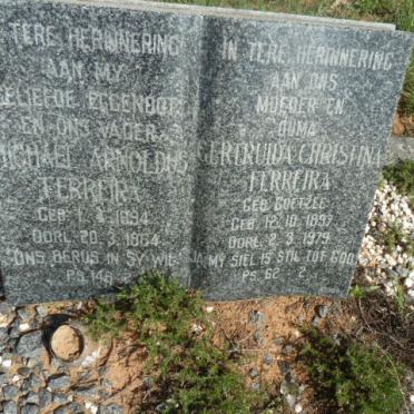 FERREIRA Michael Arnoldus 1894-1964 &amp; Gertruida Christina COETZEE 1897-1979