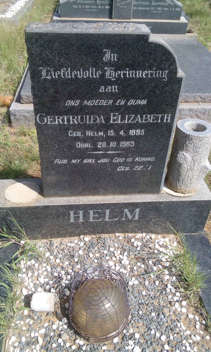 HELM Gertruida Elizabeth nee HELM 1895-1963
