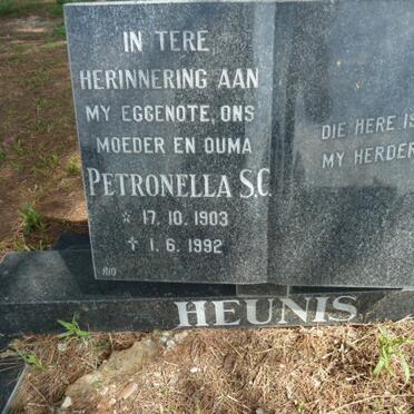 HEUNIS Petronella S.C. 1903-1992