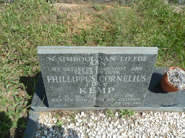KEMP Phillippus Cornelius J. de V. 1910-1986