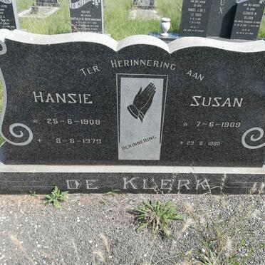 KLERK Hansie, de 1908-1979 &amp; Susan 1909-1980