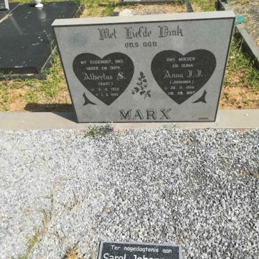 MARX Albertus S. 1922-1995 &amp; Anna J.J. 1926-2017 :: MARX Sarel Johannes 1957-2015