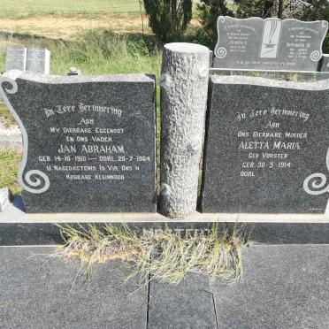 MOSTERT Jan Abraham 1910-1964 &amp; Aletta Maria VORSTER 1914-