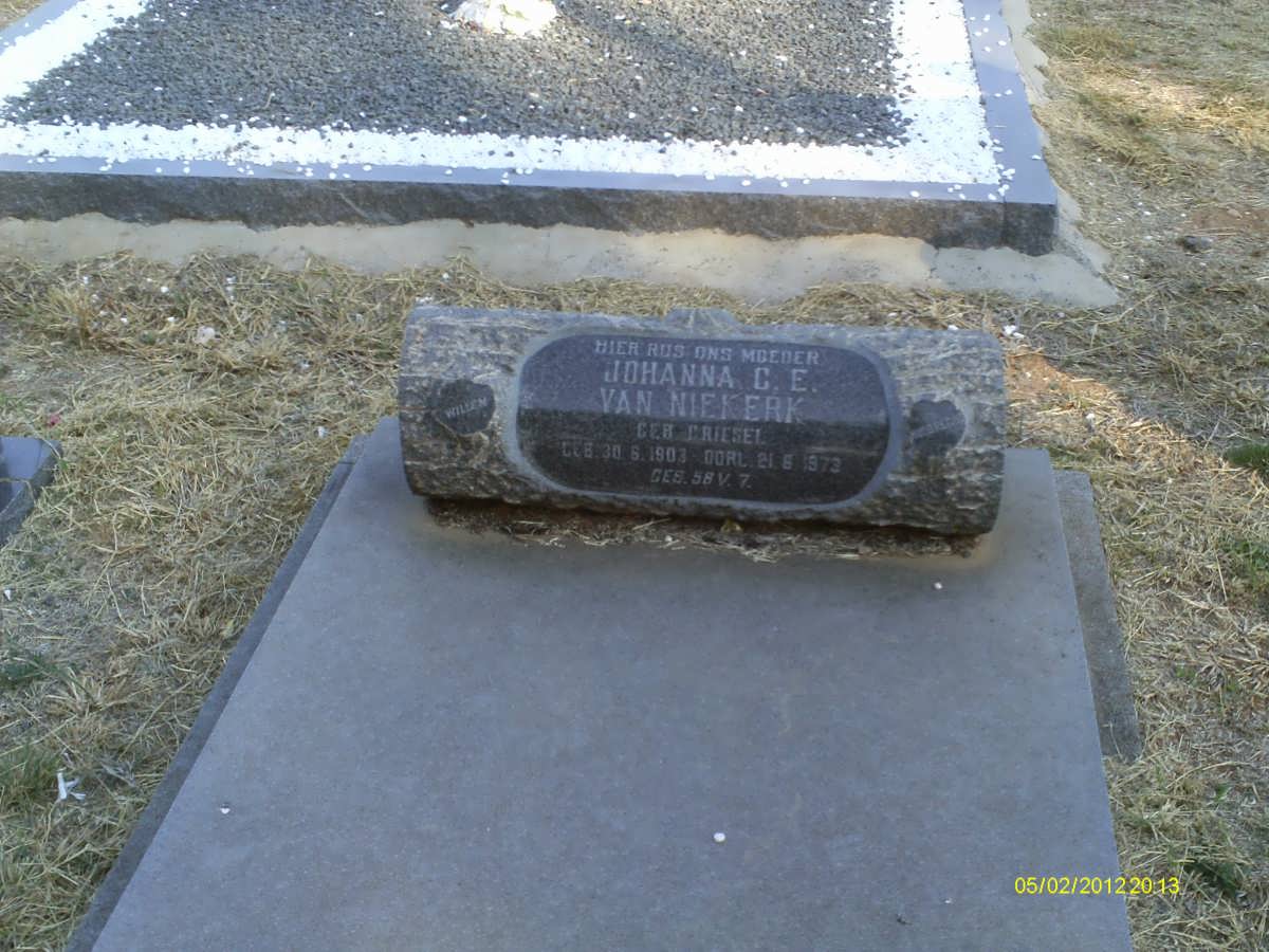 NIEKERK Johanna C.E., van nee GRIESEL 1903-1972