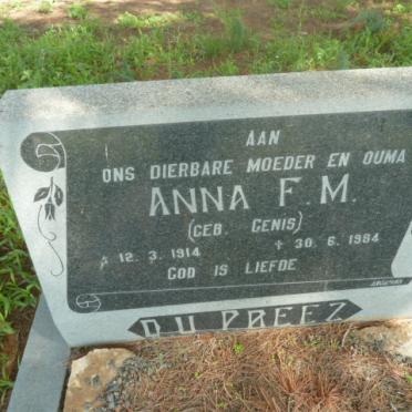 PREEZ Anna F.M., du nee GENIS 1914-1984