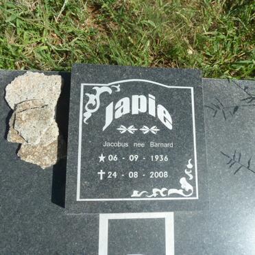 PIENAAR Jacobus nee BARNARD 1936-2008