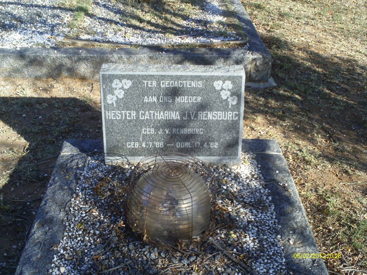 RENSBURG Hester Catharina, J.V. nee J.V. RENSBURG 1886-1962