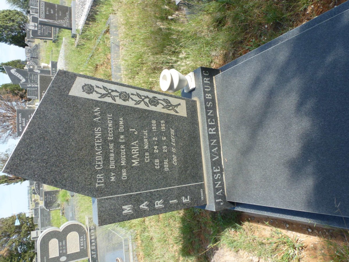 RENSBURG Maria J., Janse van nee NORTJE 1908-1969