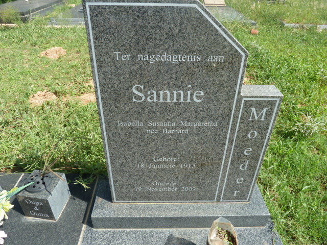 ? Isabella Susanna Margaretha nee BARNARD 1915-2009