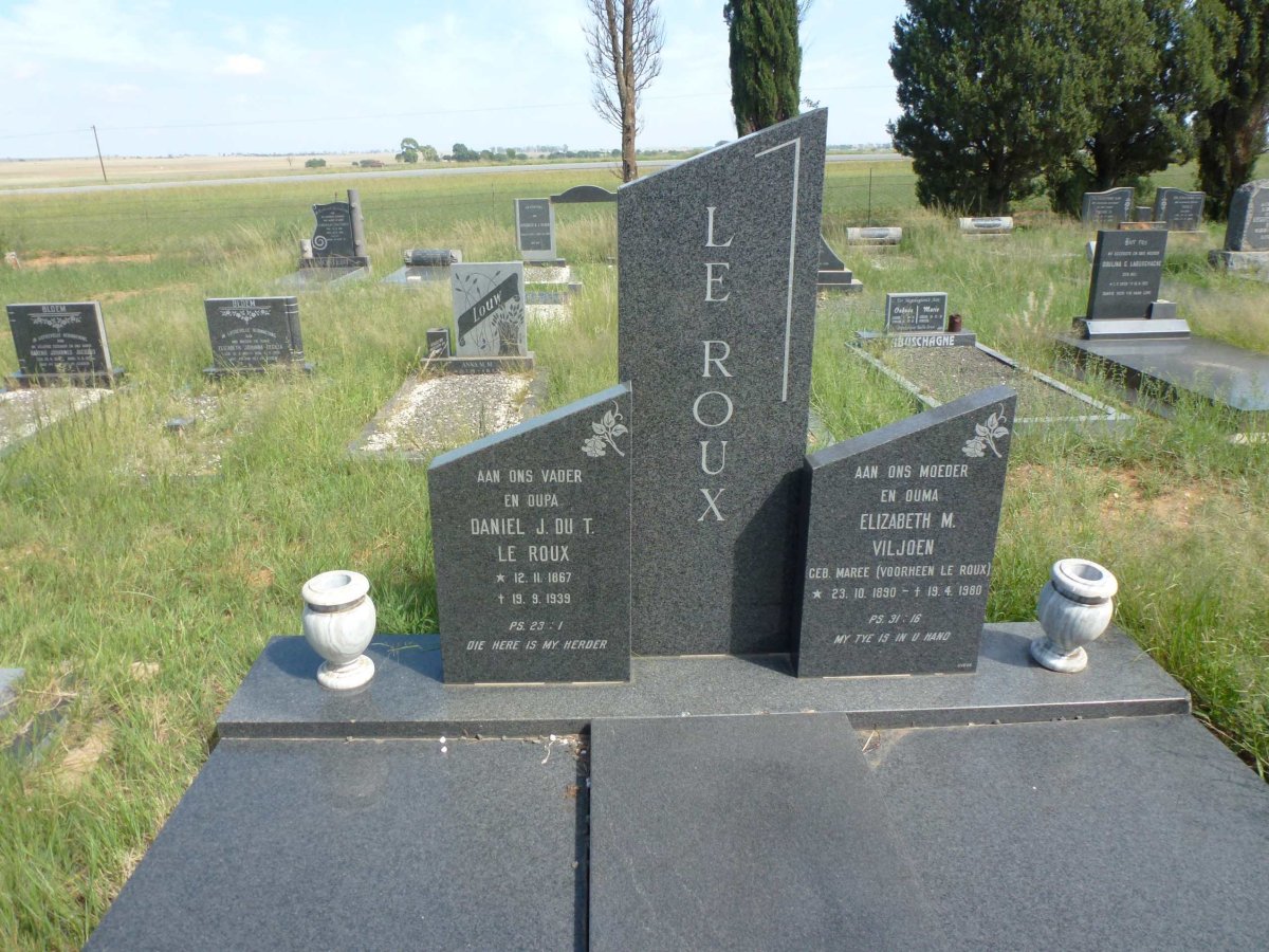 ROUX Daniel J. Du T., le 1867-1939 &amp; Elizabeth M. LE ROUX nee MAREE 1890-1980