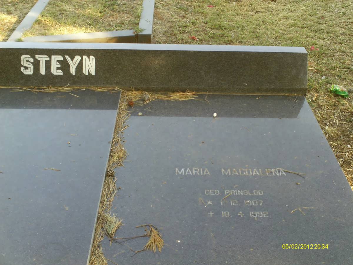 STEYN Maria Magdalena nee PRINSLOO 1907-1992