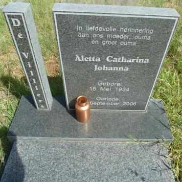 VILLIERS Aletta Catharina Johanna, de 1934-2006