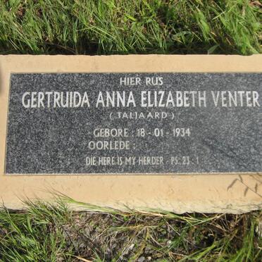 VENTER Gertruida Anna Elizabeth nee TALJAARD 1934-
