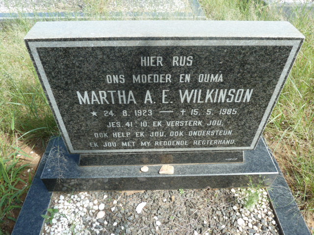 WILKINSON Martha A.E. 1923-1985