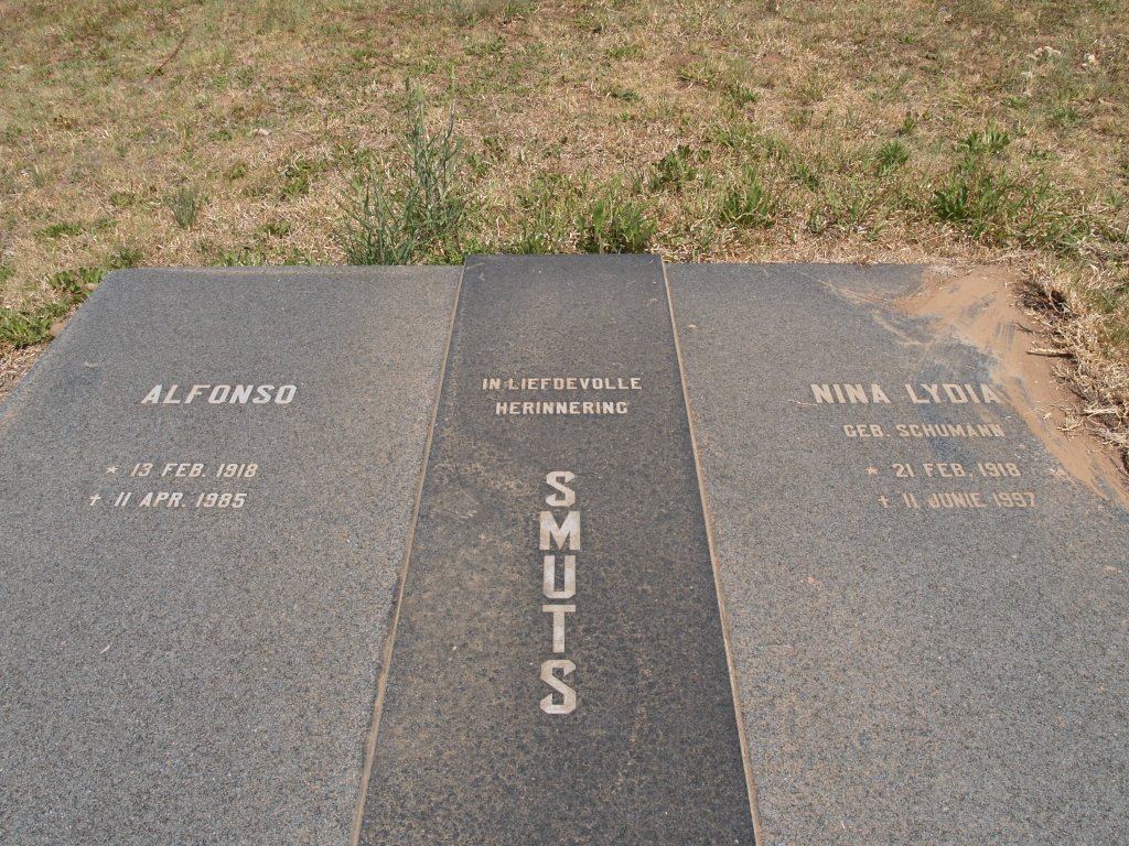 SMUTS Alfonso 1918-1985 &amp; Nina Lydia SCHUMANN 1918-1997