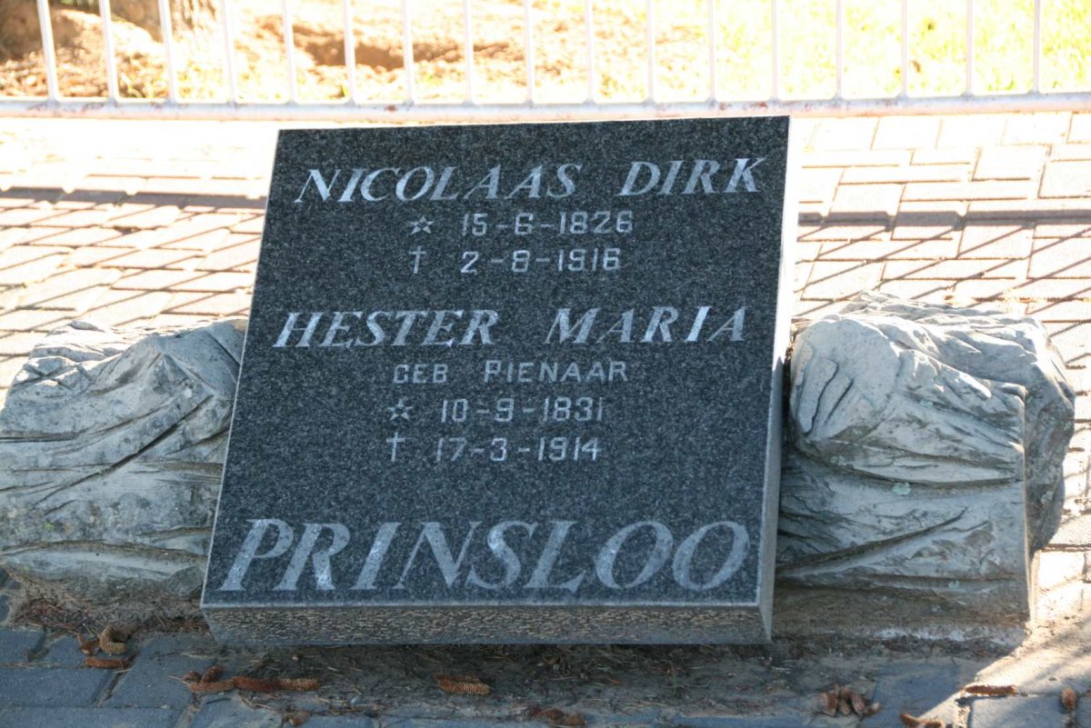 PRINSLOO Nicolaas Dirk 1826-1916 &amp; Hester Maria PIENAAR 1831-1914