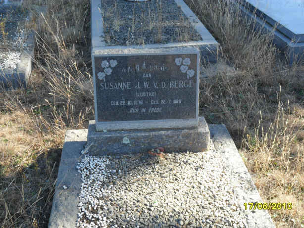 BERGE Susanne J.W., v.d. 1876-1968