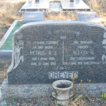 DREYER Petrus A.J. 1889-1963 &amp; Aletta C. LABUSCHAGNE 1891-1969