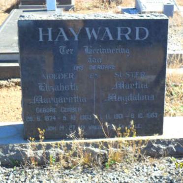 HAYWARD Elizabeth Margaretha nee GERBER 1874-1963 :: HAYWARD Martha Magdalena 1901-1963