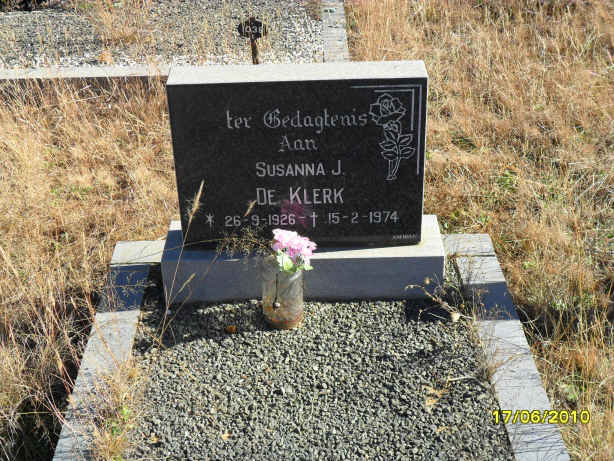 KLERK Susanna J., de 1926-1974