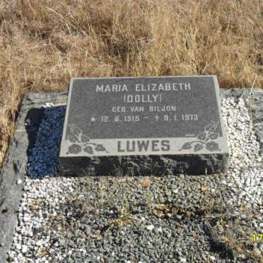 LUWES Maria Elizabeth nee VAN BILJON 1915-1973