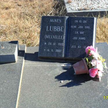 LUBBE Agnes nee MELVILLE 1922-2007