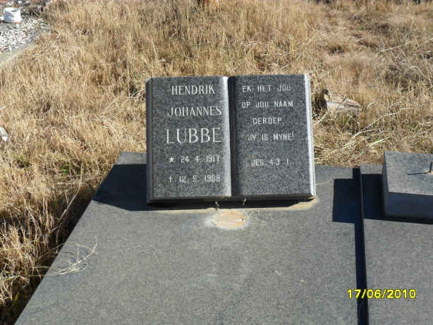 LUBBE Hendrik Johannes 1917-1968