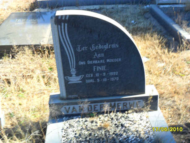 MERWE Finie, van der 1892-1970