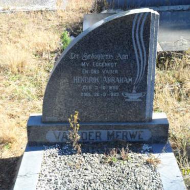MERWE Hendrik Abraham, van der 1890-1983
