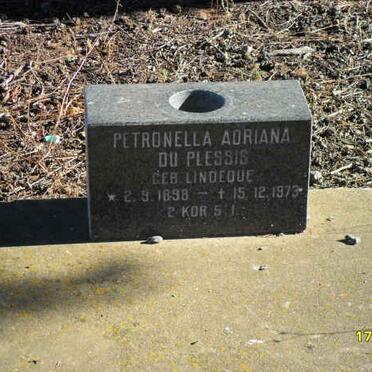 PLESSIS Petronella Adriana, du nee LINDEQUE 1898-1973
