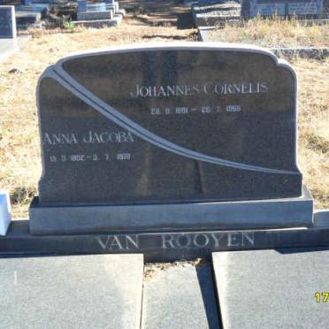 ROOYEN Johannes Cornelis, van 1891-1969 &amp; Anna Jacoba 1892-1970