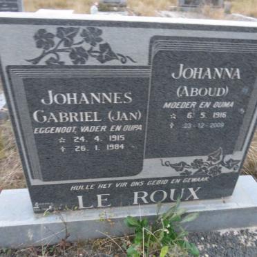 ROUX Johannes Gabriel, le 1915-1984 & Johanna ABOUD 1916-2009