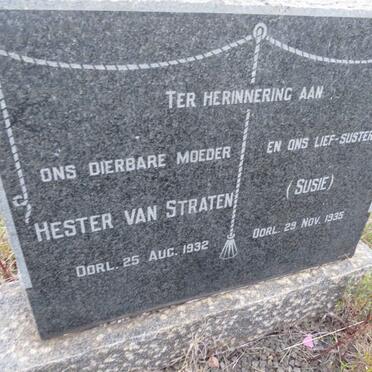STRATEN Hester, van -1932 ::  VAN STRATEN Susie -1935