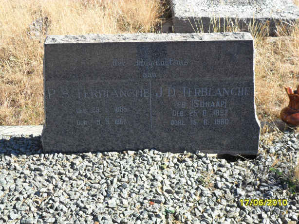 TERBLANCHE P.S. 1885-1967 &amp; J.D. SCHAAP 1892-1980