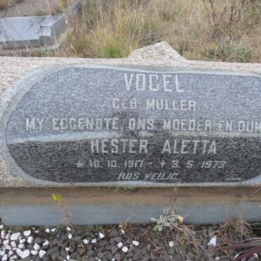 VOGEL Hester Aletta nee MULLER 1917-1973