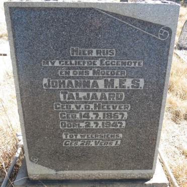 TALJAARD Johanna M.E.S. nee V.D. HEEVER 1867-1947