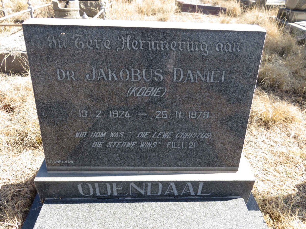 ODENDAAL Jacobus Daniel 1924-1979
