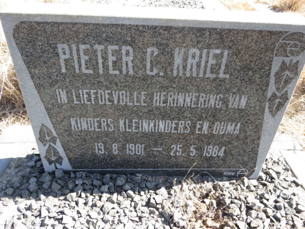 KRIEL Pieter C. 1901-1984